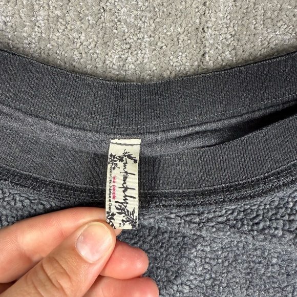 Free People Movement Gray Kelly Crew Neck Cozy Textured Sweatshirt Size Small - Picture 5 of 7